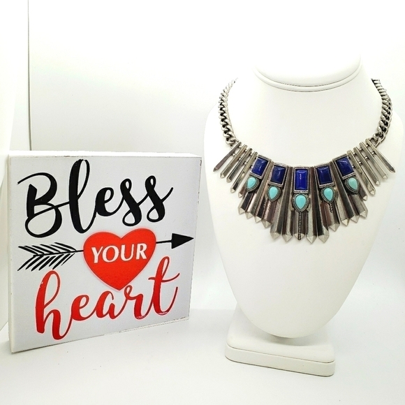 AZTEC TARGET‎ NECKLACE SILVER SPRING SUMMER.NWT - Picture 4 of 14